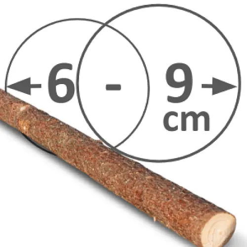 Rafter med bark kl. A  Ø6-9 x 220 cm