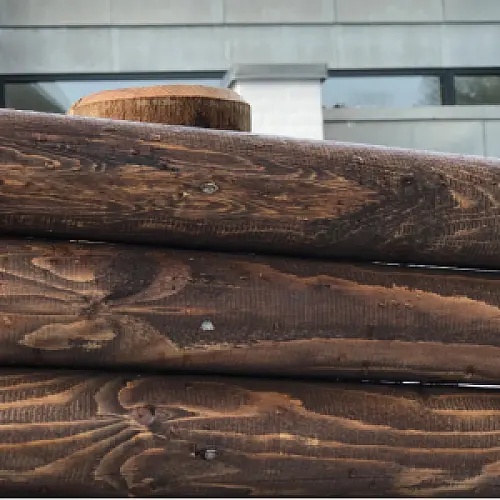 Cylinderdrejet rafte - BRUNBEJDSET, Ø7 x 250 cm