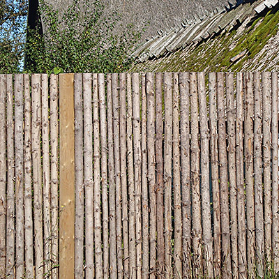 Raftehegn med bark